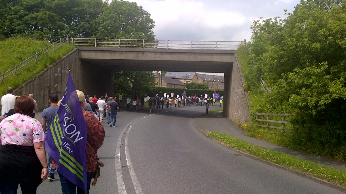 on the march to Calderstones Partnership NHS Foundation Trust